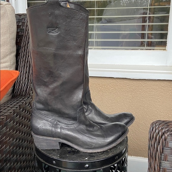 FRYE Black Leather Boots. Size 10B - Picture 4 of 8